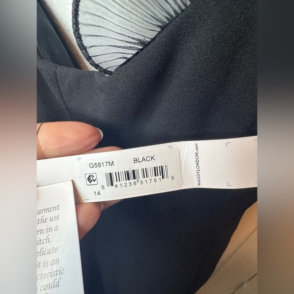 NWT Maggy London Womens Mini Ruffled Cocktail And Party Dress Black Size 14 - Picture 5 of 9